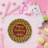 Borden voor zonnebloempapier - Optionele personali Papieren Bordje (Feest)