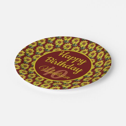 Borden voor zonnebloempapier - Optionele personali Papieren Bordje (Gekanteld)