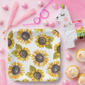 Borden voor zonnebloempatronen papieren bordje (Feest)