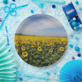 Borden voor zonnebloemveldpapier papieren bordje (Feest)