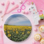 Borden voor zonnebloemveldpapier papieren bordje (Feest)