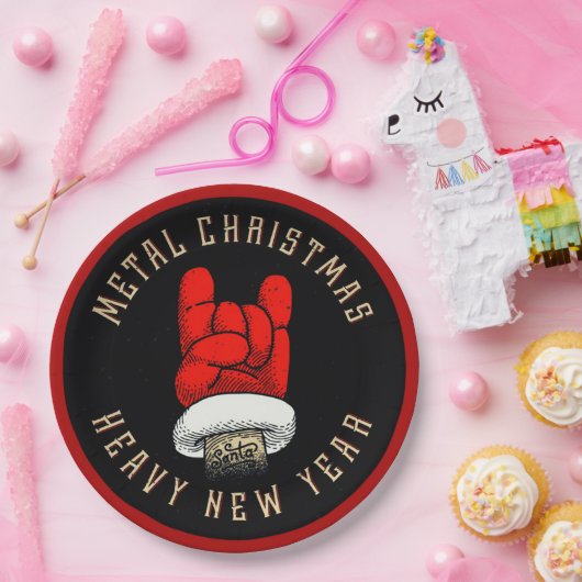 Borden voor zwaar metaal kerstpapier papieren bordje (Feest)