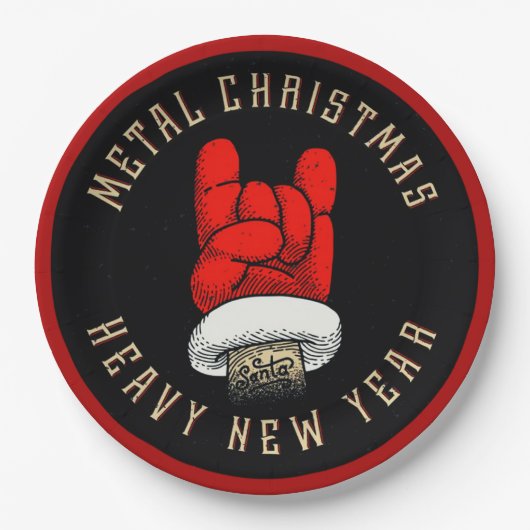 Borden voor zwaar metaal kerstpapier papieren bordje (Voorkant)