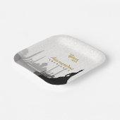 Borden voor zwart-wit en oud-Arabisch Quinceañera- Papieren Bordje (Gebogen)