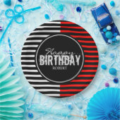 Borden voor zwart-wit en rood, fijn papier papieren bordje (Feest)