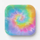 Borden waterverf-tijdekleurstofpatroon papieren bordje (Voorkant)