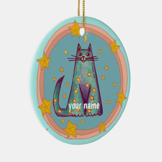 Border Cat Keramisch Ornament (Rechts)