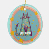 Border Cat Keramisch Ornament (Links)