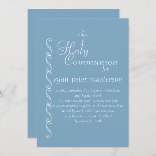 Border Charm Religieuze Uitnodiging (Voorkant / Achterkant)