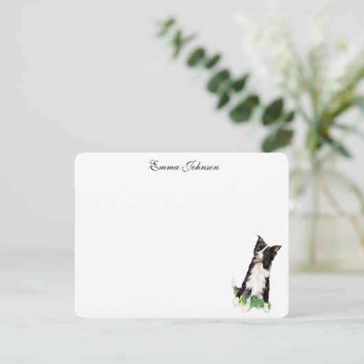 Border Colie aangepaste flat Bedankkaart (Staand voorkant)