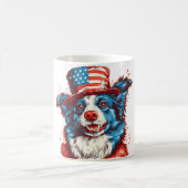 Border colie met een Amerikaanse vlag pet Koffiemok (Center)