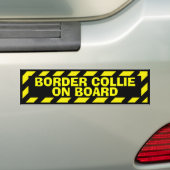 Border Collie aan boord van de gele sticker (Op auto)