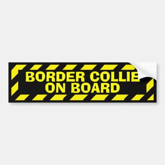 Border Collie aan boord van de gele sticker (Voorkant)