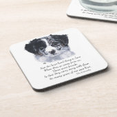Border Collie Aandenken Bier Onderzetter (Linkerzijde)