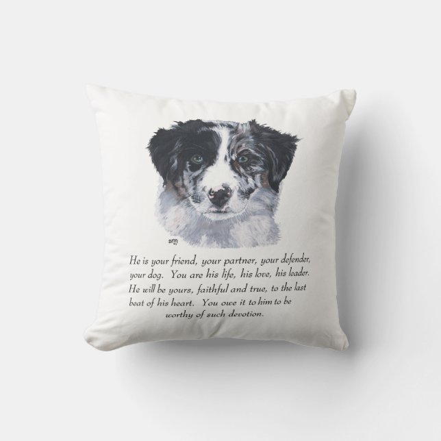 Border Collie Aandenken Kussen (Voorkant)