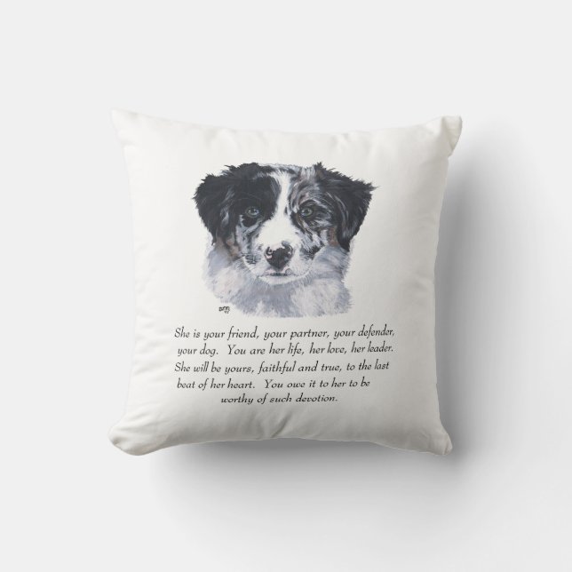 Border Collie Aandenken Kussen (Voorkant)