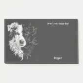 Border Collie Abstract Art Dog Naam Post-it® Notes (Voorkant)