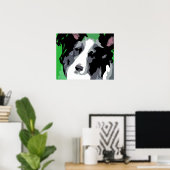 Border Collie Abstract Poster (Thuiskantoor)
