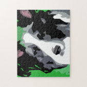 Border Collie Abstracte Hond Legpuzzel (Verticaal)