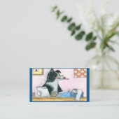 Border Collie-accountant belast met teruggave Visitekaartje (Staand voorkant)