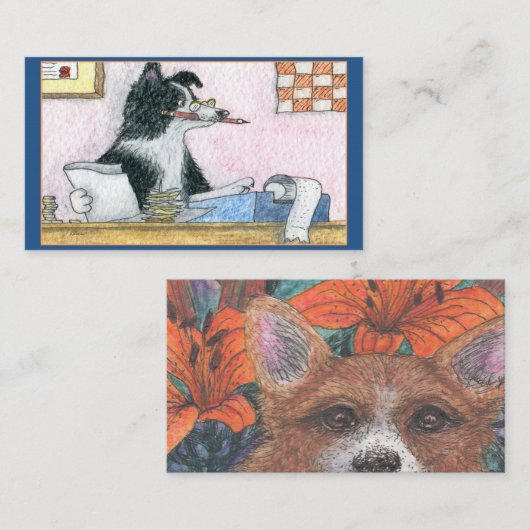 Border Collie-accountant belast met teruggave Visitekaartje (Voorkant / Achterkant)