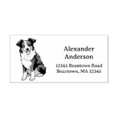 Border Collie Adres personaliseren Rubberstempel (Afrduk)