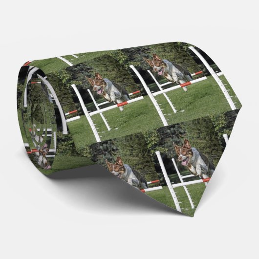 Border Collie Agility Dog Jump Stropdas (Opgerold)