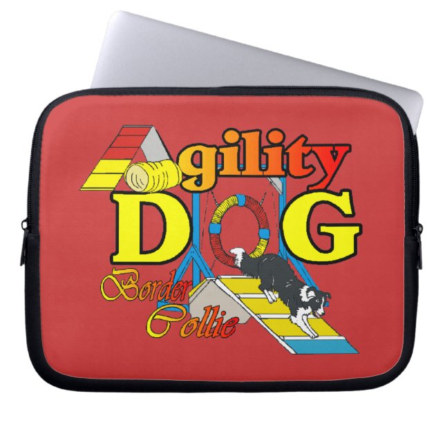 Border Collie Agility Laptop Sleeve (Voorkant)