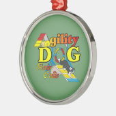 Border Collie Agility Metalen Ornament (Links)