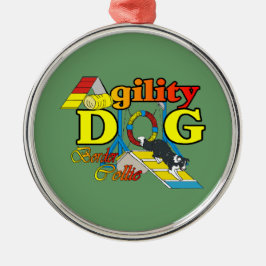 Border Collie Agility Metalen Ornament