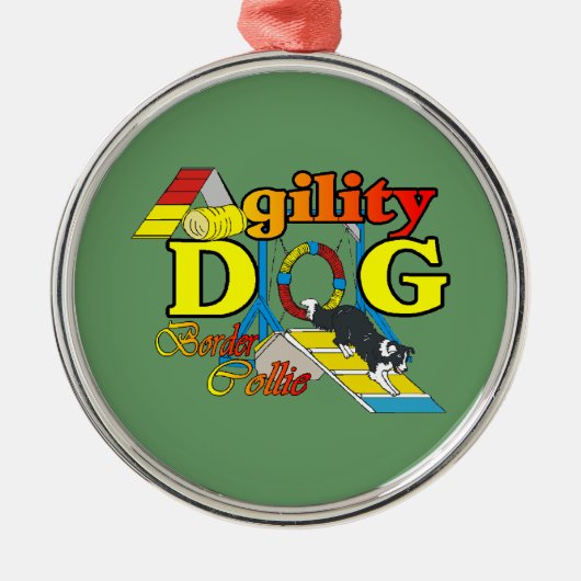 Border Collie Agility Metalen Ornament (Voorkant)