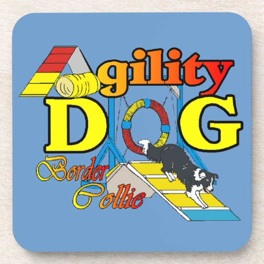 Border Collie Agility Onderzetter (Voorkant)