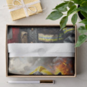 Border Collie als brandweerman - Tissuepapier (Geschenk)