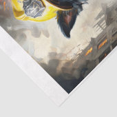 Border Collie als brandweerman - Tissuepapier (Detail)