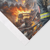 Border Collie als brandweerman - Tissuepapier (Detail)