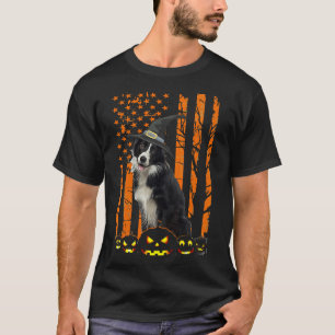 Border Collie Amerikaanse Vlag Funny Halloween Do T-shirt