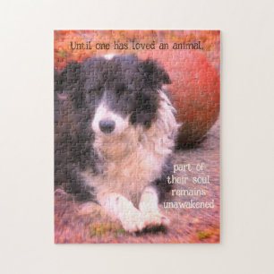 Border Collie and Ball Dog Art Inspirerend Legpuzzel