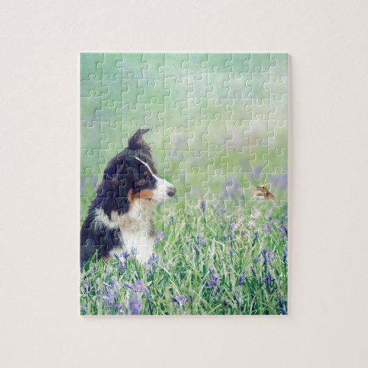 Border Collie and Hummingbird Legpuzzel (Verticaal)