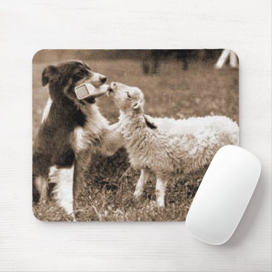 "Border Collie and Lamb"~Mousepad Muismat (Met muis)
