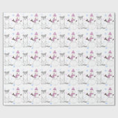 Border Collie and Snowman Cadeaupapier (Vlak)