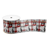 Border Collie and Western Pset Dog Kerstmis Satijnen Lint (Spoel)