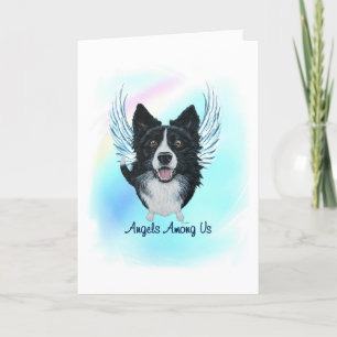 Border Collie Angel Dog Pet Sympathie Card Bedankkaart