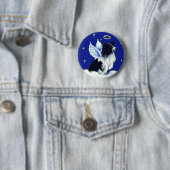 Border Collie Angel Pin Ronde Button 5,7 Cm (In situ)