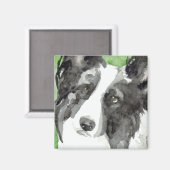 Border Collie Aquarel Magneet (Voorkant / Achterkant)