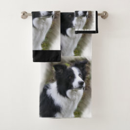 Border Collie Art Bad Handdoek