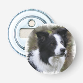 Border Collie Art Button Flesopener