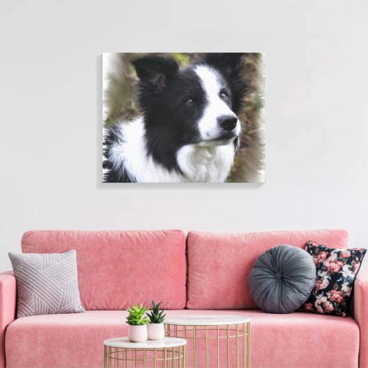 Border Collie Art Canvas Afdruk (Insitu (Woonkamer))