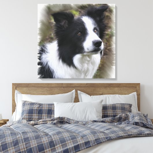 Border Collie Art Canvas Afdruk (Insitu (Slaapkamer))