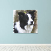 Border Collie Art Canvas Afdruk (Insitu (Houten vloer))