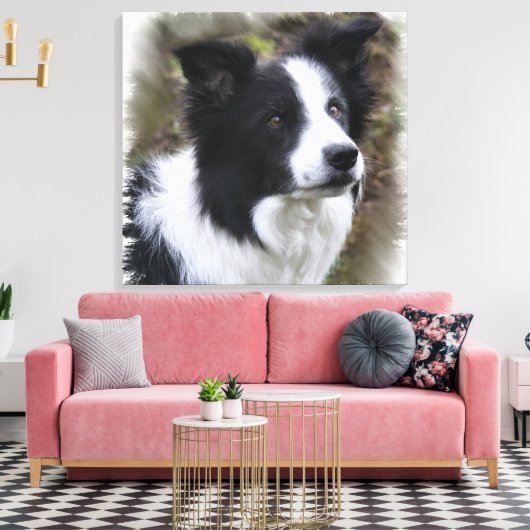 Border Collie Art Canvas Afdruk (Insitu (Woonkamer))